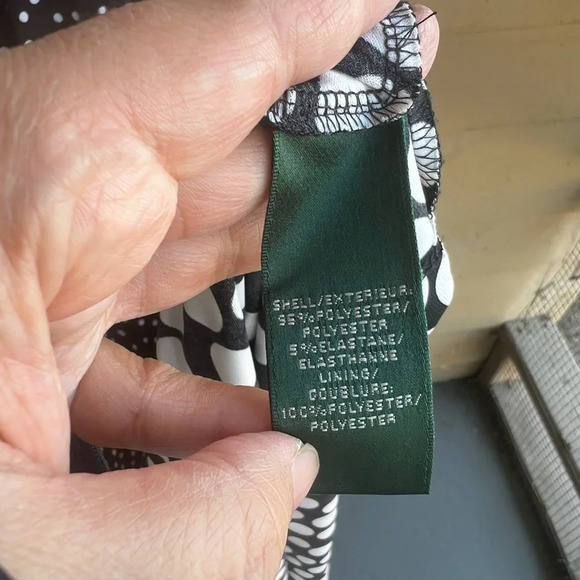 Lauren Ralph Lauren Maxi Dress Black and White Polka Dot Classic Preppy W Size 8 - Picture 3 of 5